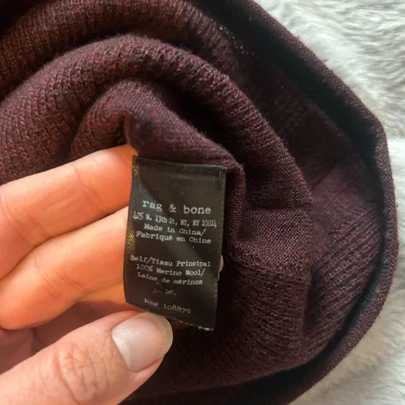 Rag & Bone Maroon Henley Sweater - Picture 5 of 5
